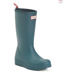 NEW HUNTER Play Insulated Faux Shearling Tall Rain boots green for women 825 7t4